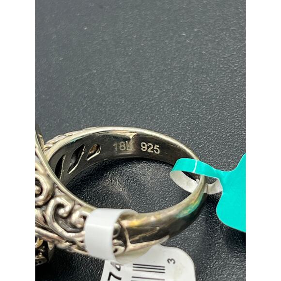 Effy Balissima Sterling Silver 18k Blue Topaz Amethyst Gemstones Bypass Ring 7.5 - Picture 7 of 15